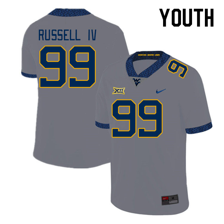 Youth #99 Hammond Russell IV West Virginia Mountaineers College Football Jerseys Stitched Sale-Grey